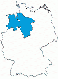 Le Land de Basse-Saxe se situe au nord-ouest de l'Allemagne.