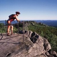 Cyclist in the Harz mountain region